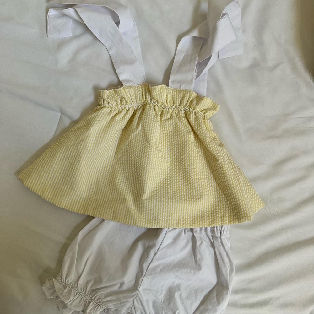 TBBC Lainey's Little Set - Seaside Sunny Yellow Seersucker Worth Avenue White